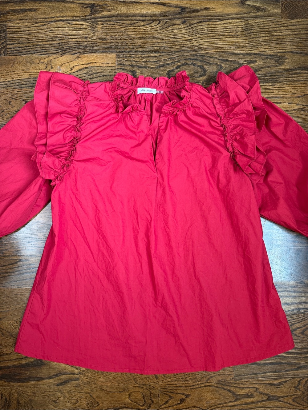 Day + Moon Ruffle Blouse Size Medium